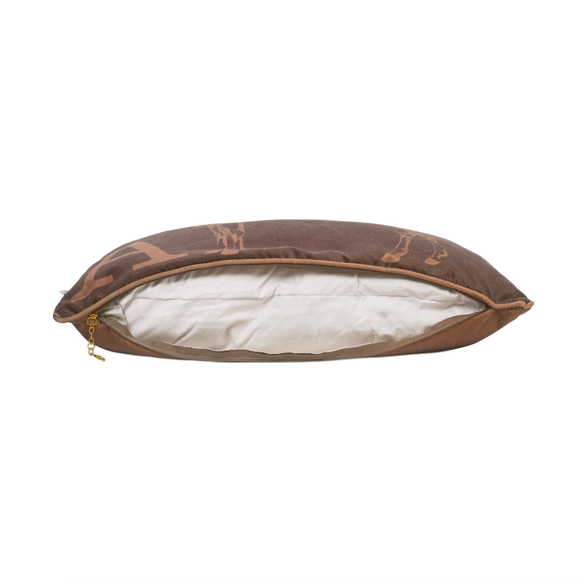 Classic Horse velvet cushion Brown
