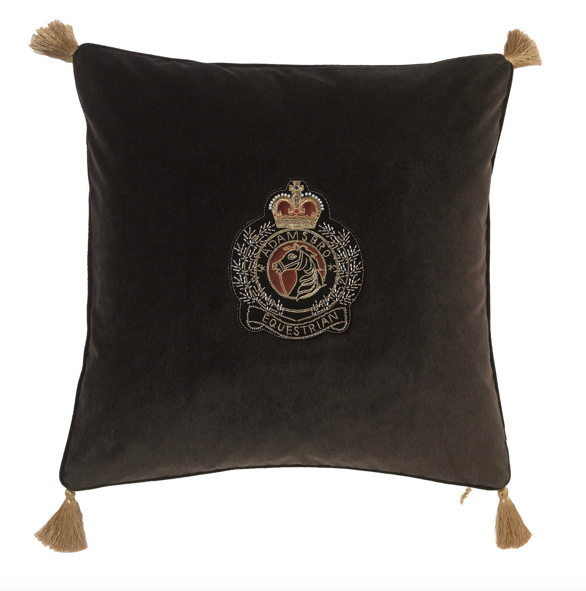 Brown Luxury velvet badge with tassel