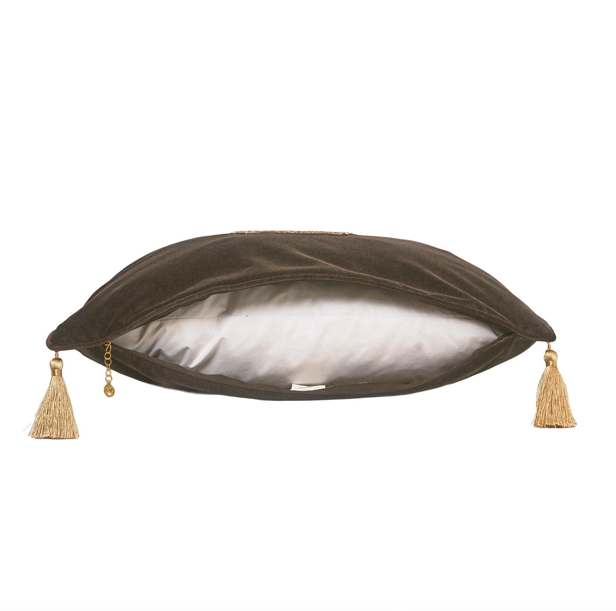 Brown Luxury velvet badge with tassel