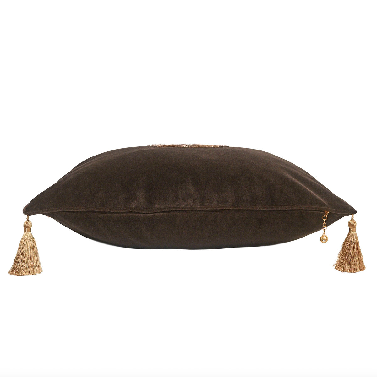 Brown Luxury velvet badge with tassel