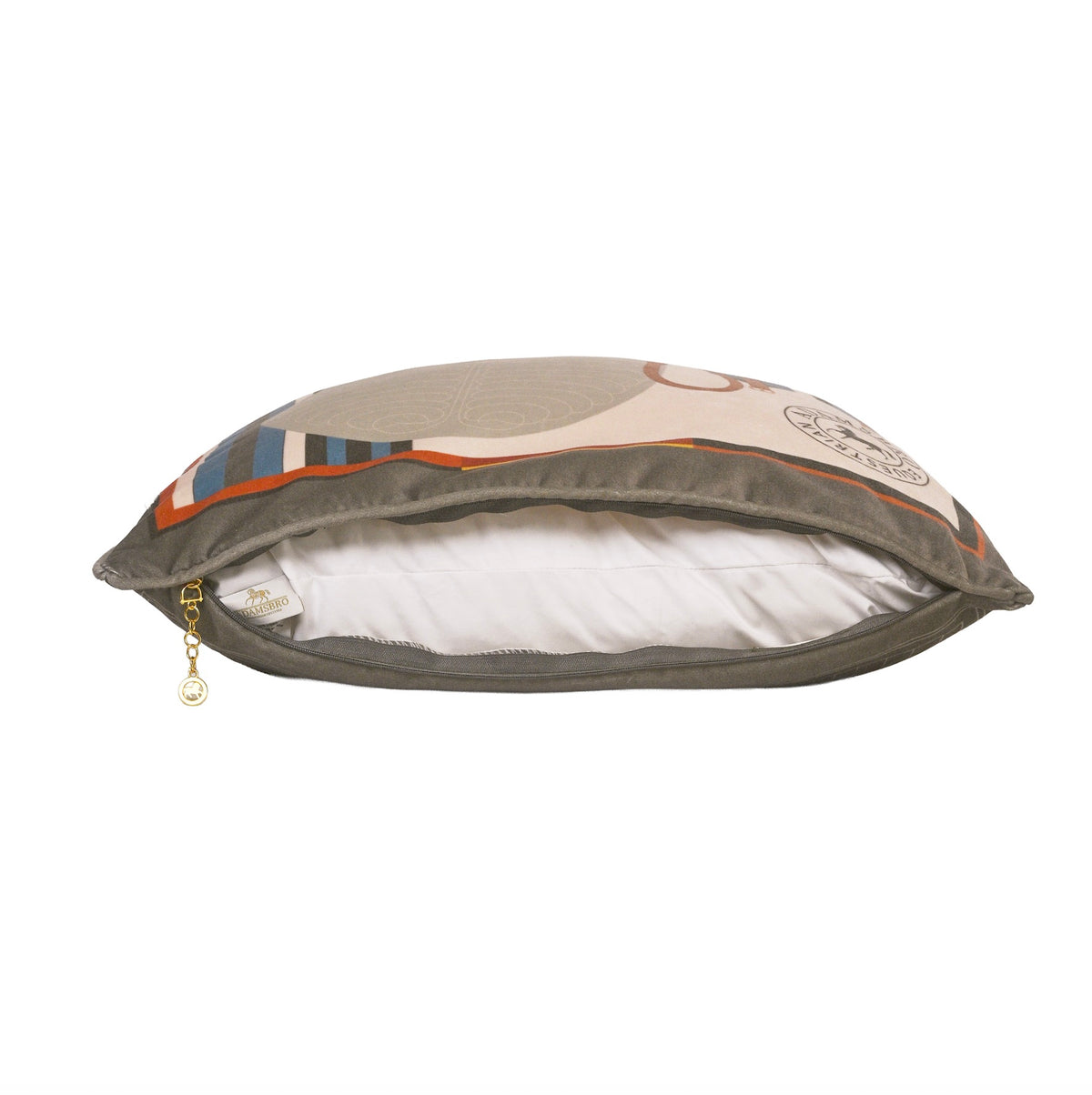 Saddle Olive velvet cushion reversible