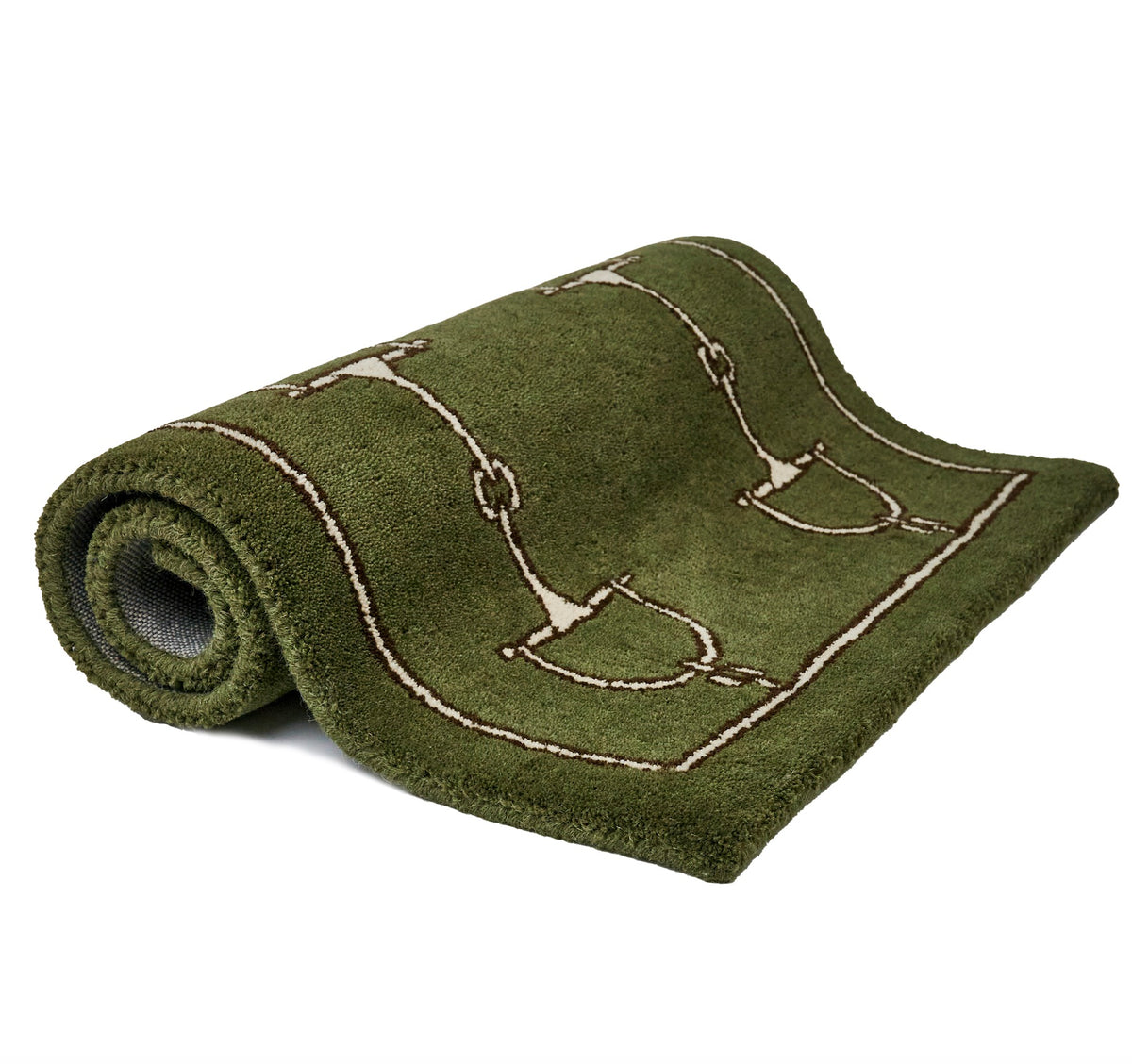Classic Bit Door Rug Moss Green – 100% Wool