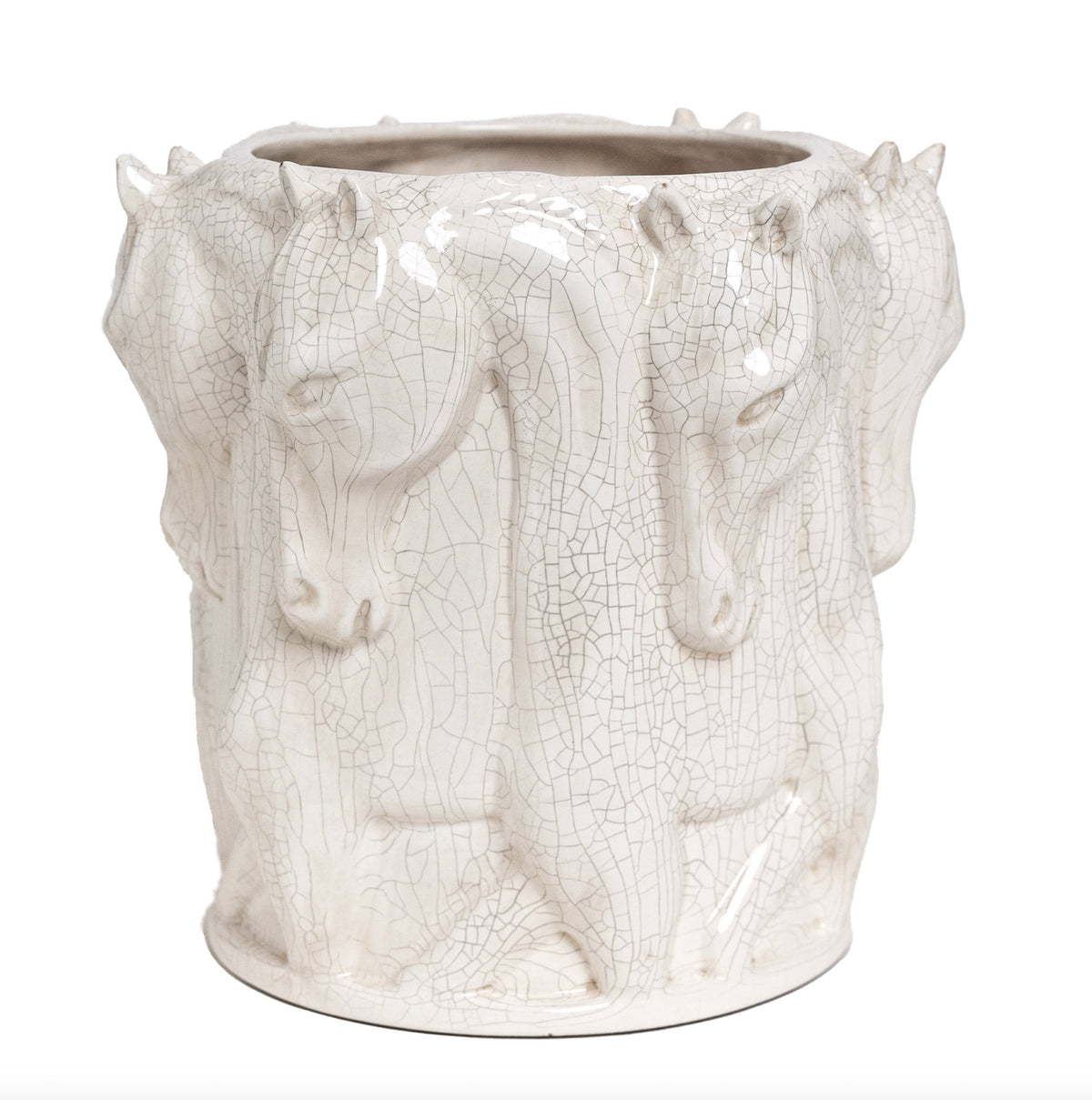 Masterpiece Vase with Dancing Horses Off-white