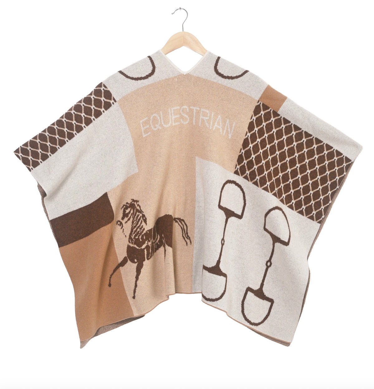 Poncho Classic 100% Cashmere Browns