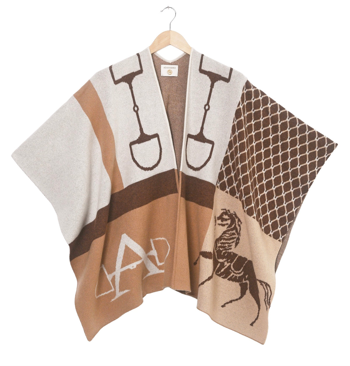 Poncho Classic 100% Cashmere Browns