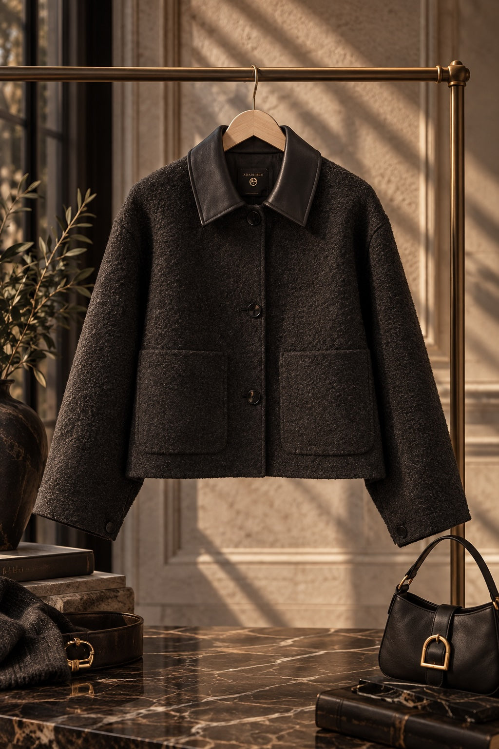 Exclusive Bouclé Wool Jacket Brown