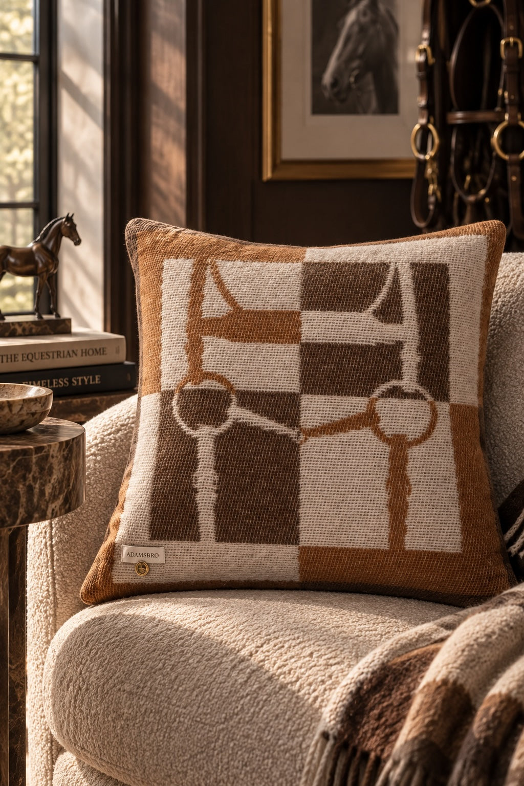 Square Bridle Cushion 100% New Zealand lambswool