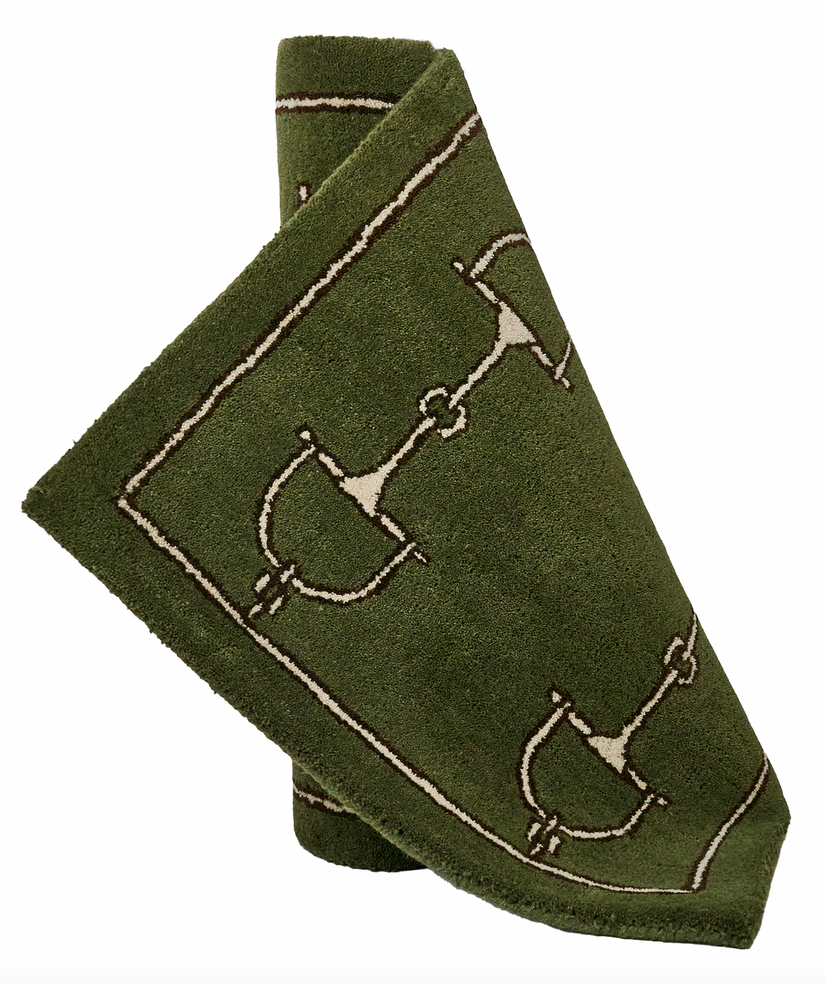 Classic Bit Door Rug Moss Green – 100% Wool