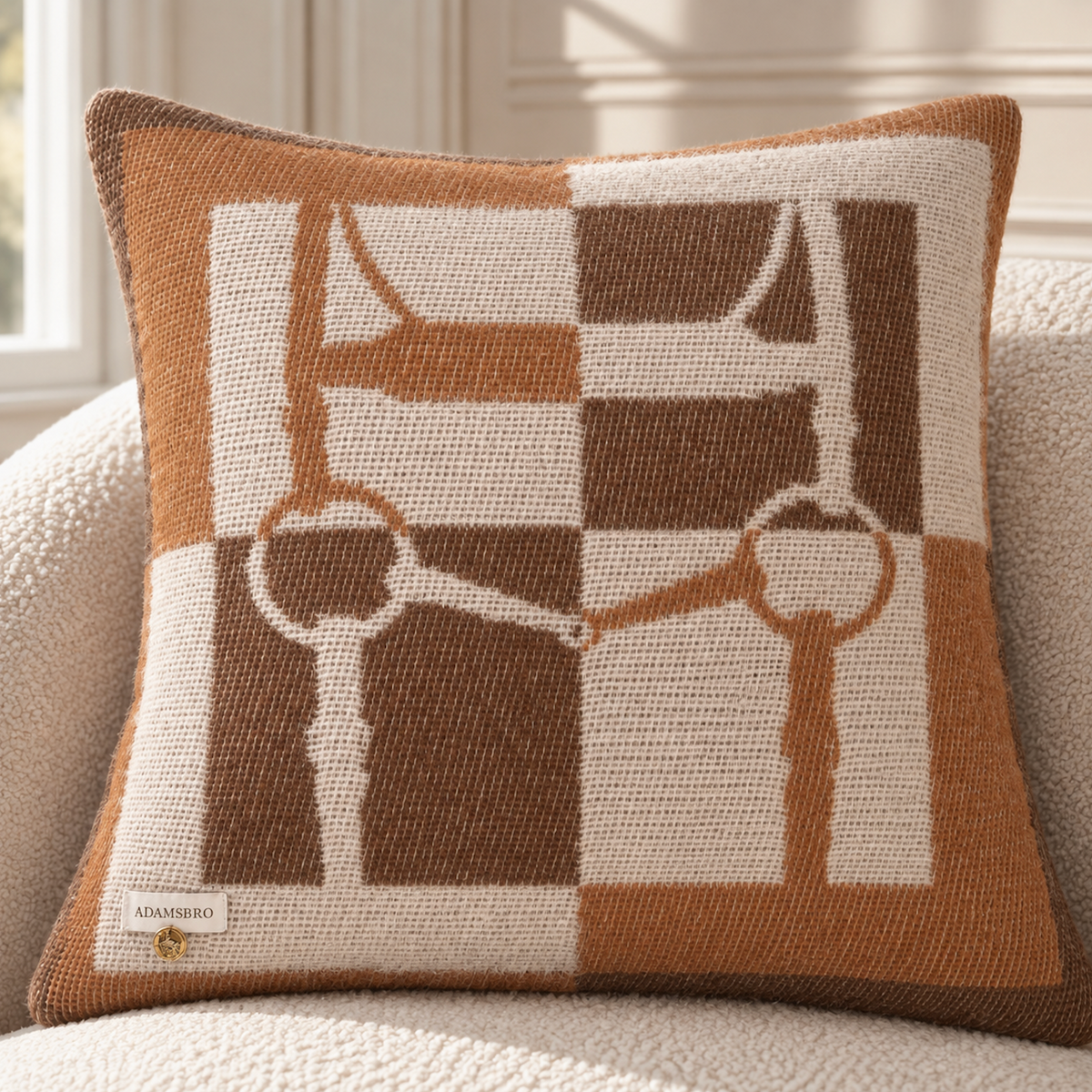 Square Bridle Cushion 100% New Zealand lambswool