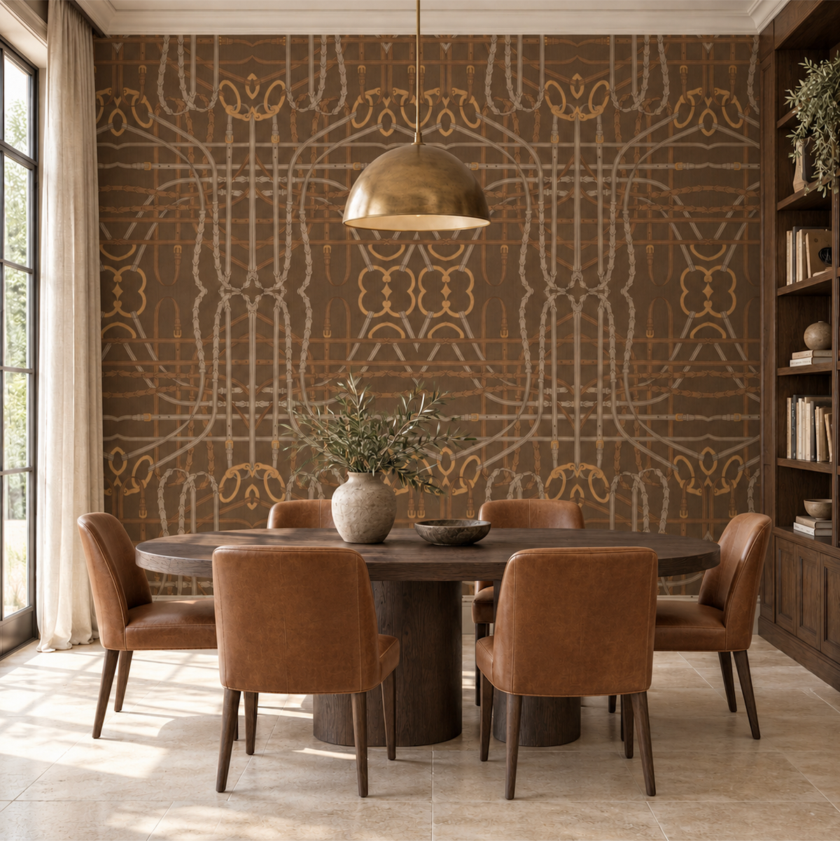 17-09-024-45 Wallpaper Bridle Dark Brown