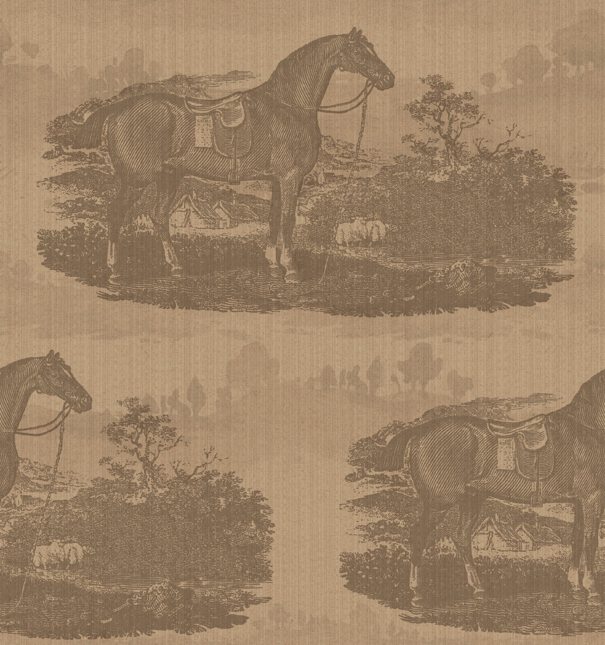 17-09-023-20/P Wallpaper Sample Horse Toile Caramel