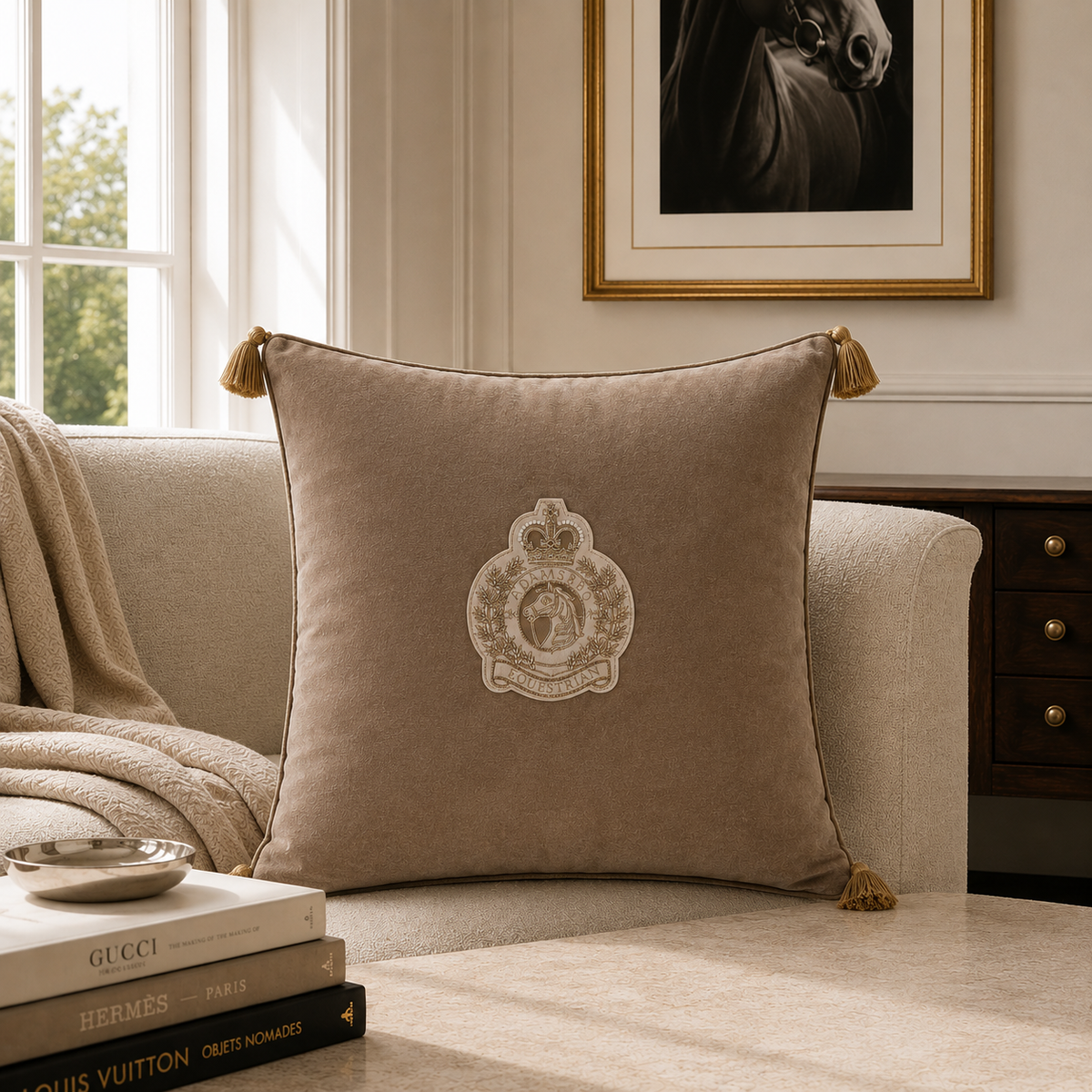 Luxury velvet badge with tassel