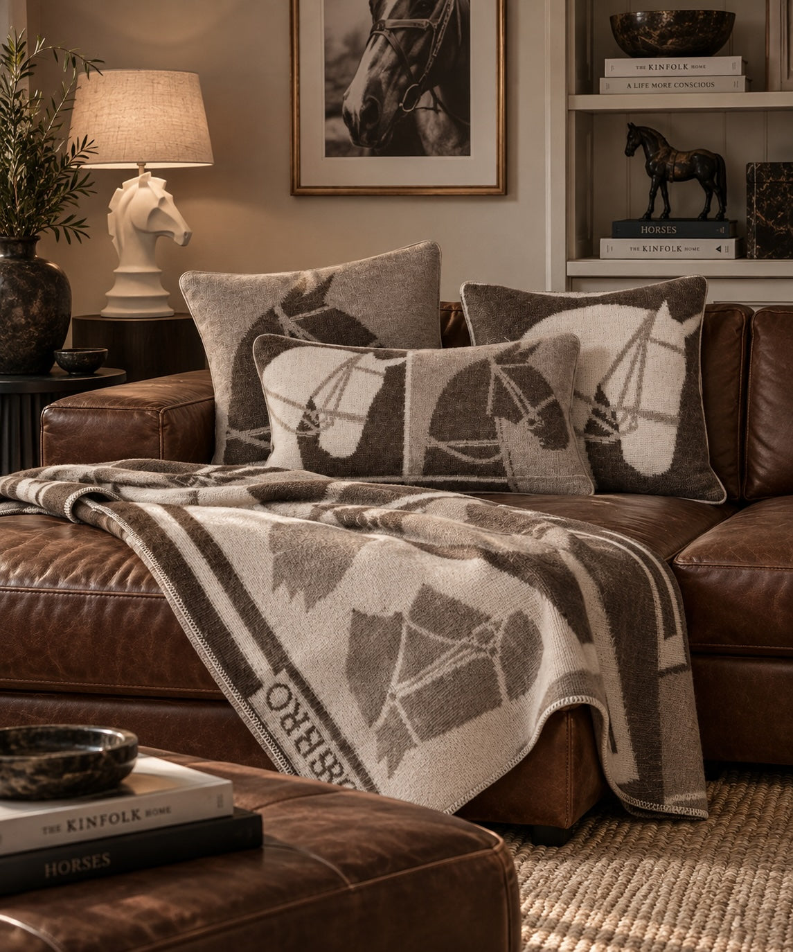 Multi Horses Throw – 100% New Zealand Lambswool