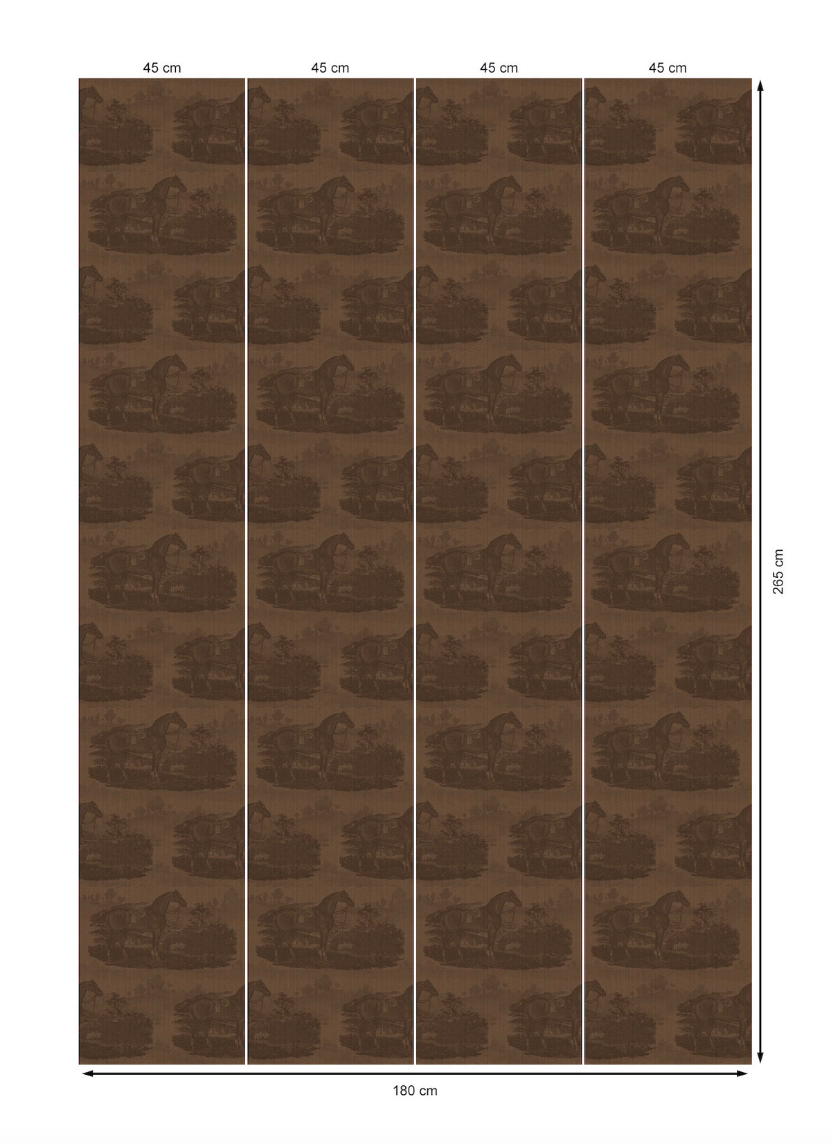 17-09-023-45 Wallpaper Horse Toile Dark Brown