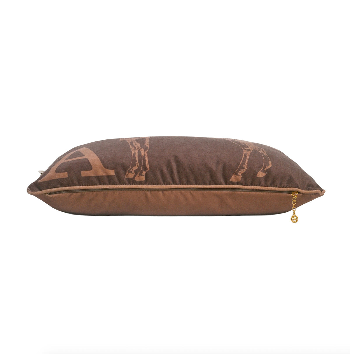 Classic Horse velvet cushion Brown