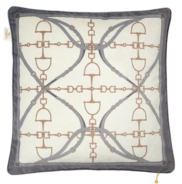Bite Luxury velvet cushion Grey