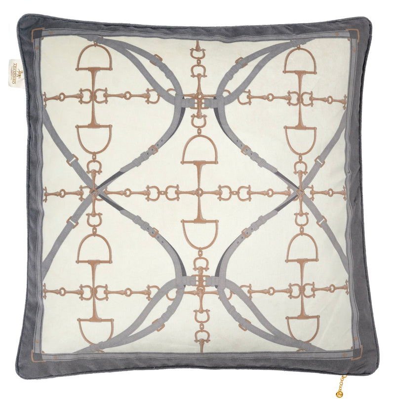 Bite Luxury velvet cushion Grey