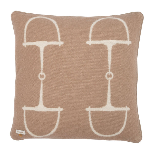 Luxury Cushion in 100% New Zealand Lambswool NOUGAT