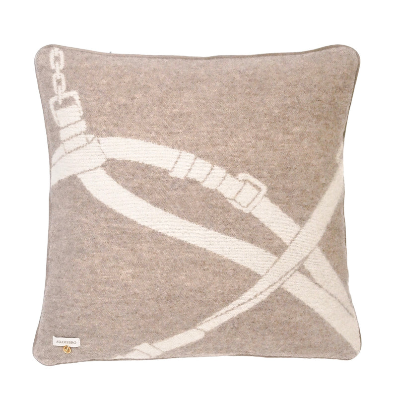 Luxury Cushion in 100% New Zealand Lambswool Beige Melange Halter