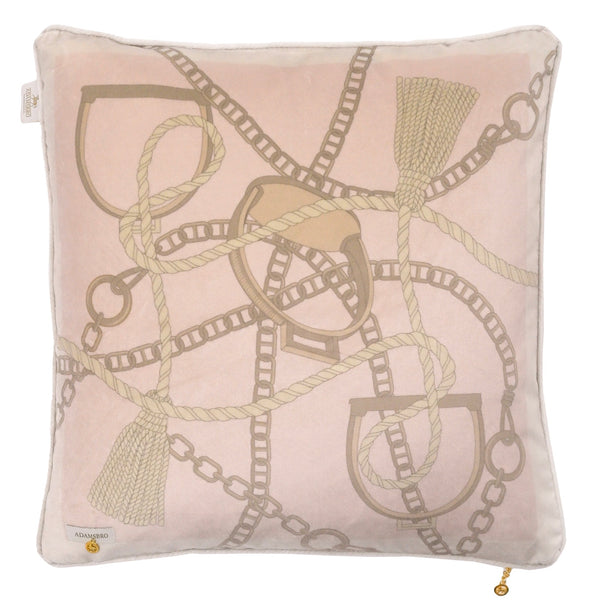 Chain velvet cushion soft pink