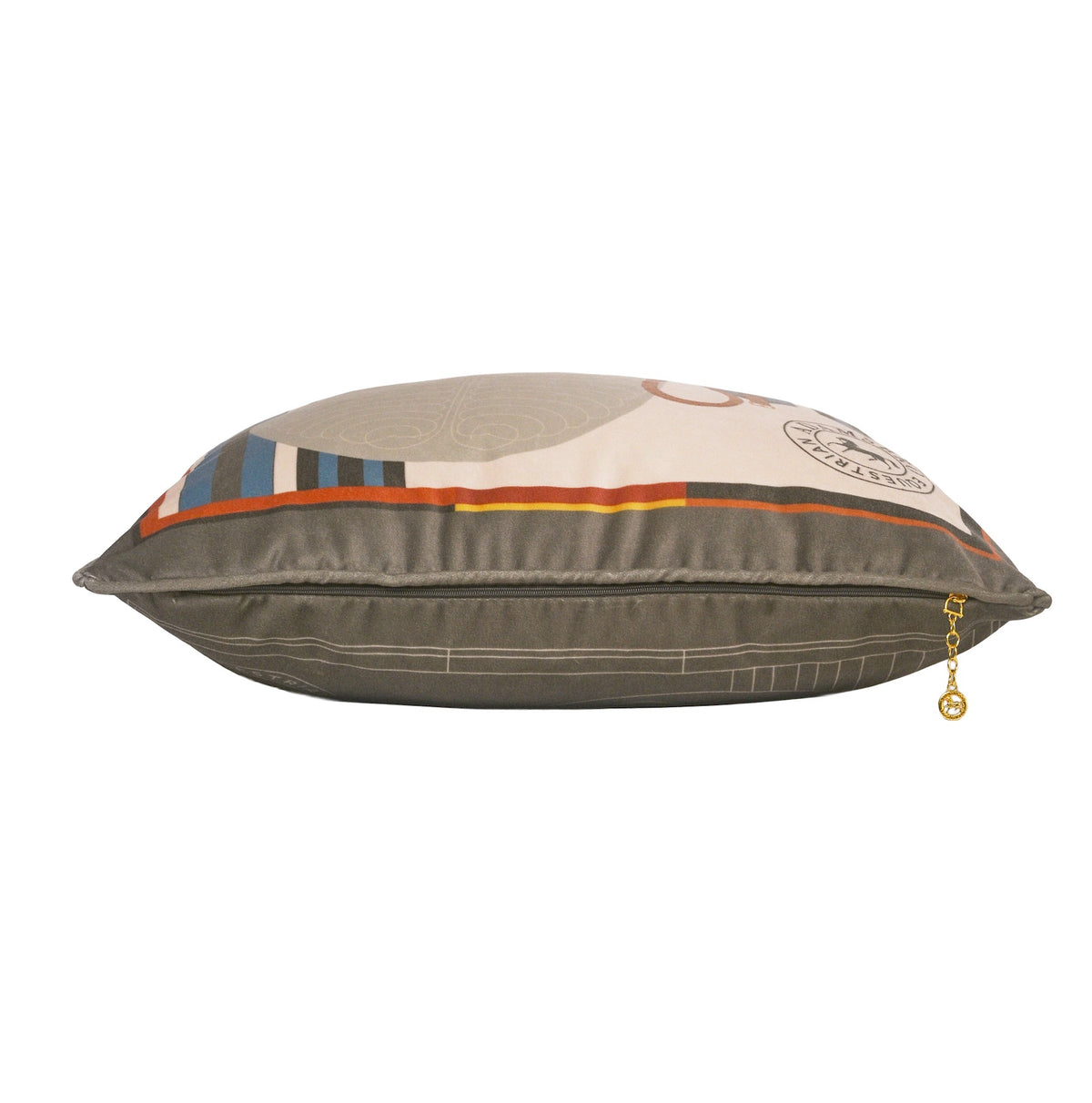 Saddle Olive velvet cushion  reversible