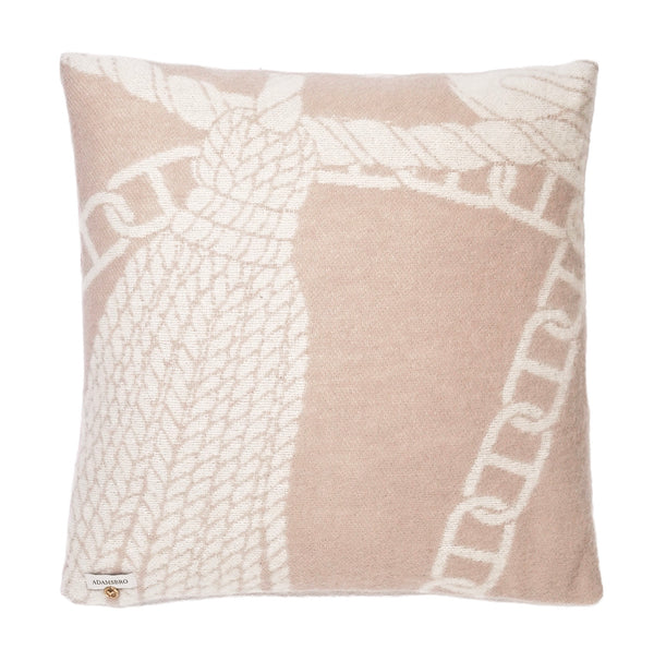 Chain Cushion 100% New Zealand lambswool linen beige