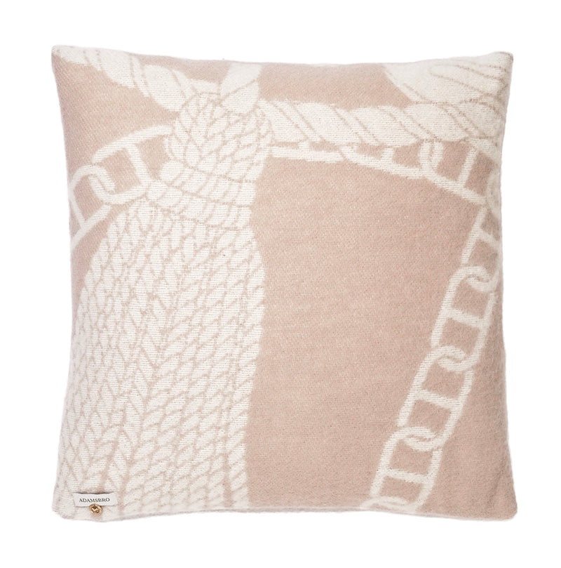 Chain Cushion 100% New Zealand lambswool linen beige