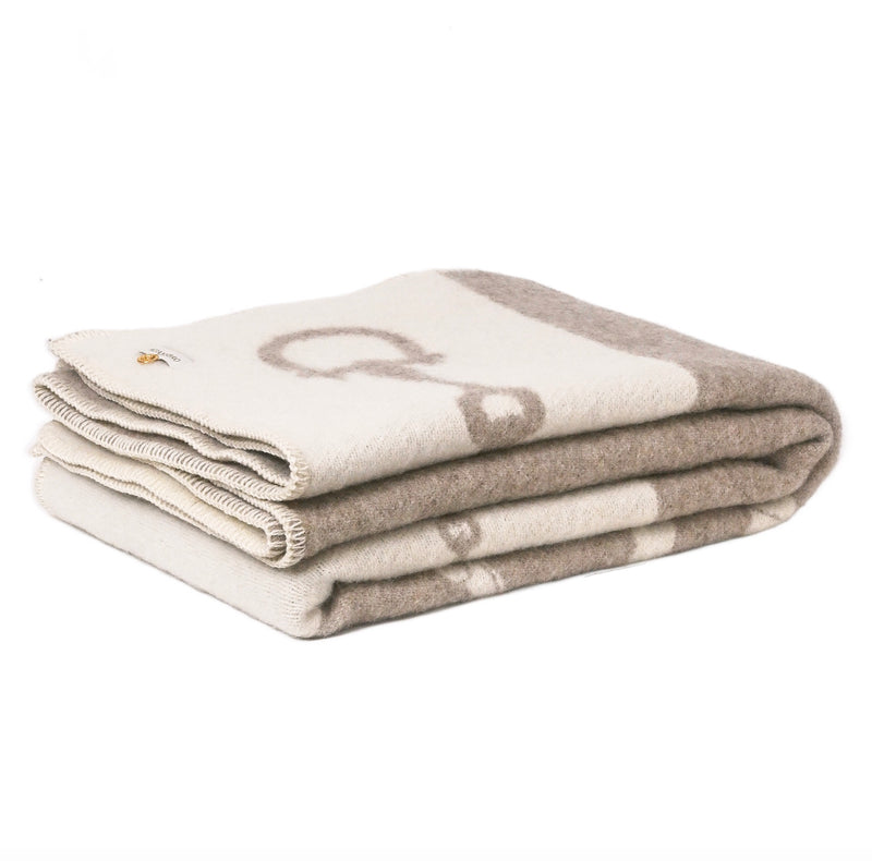 Classic Bit Throw – 100% New Zealand Lambswool melange beige