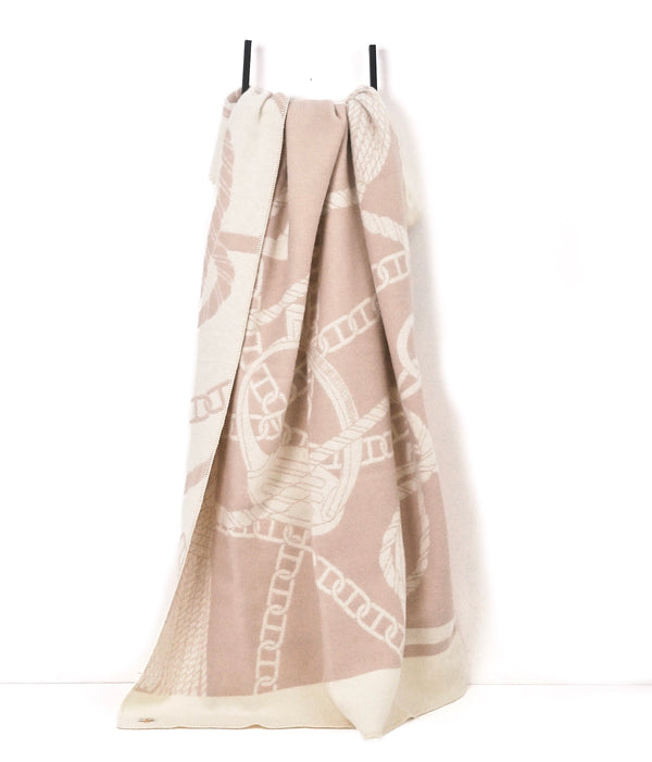Chain Throw – 100% New Zealand Lambswool linnen beige