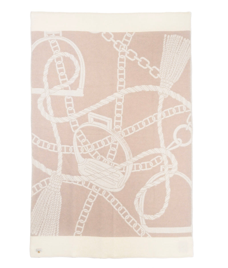Chain Throw – 100% New Zealand Lambswool linnen beige