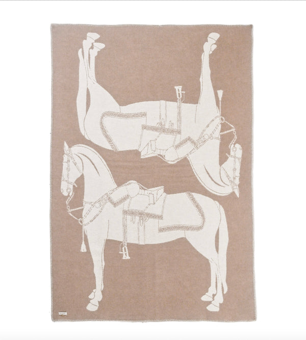HORSES Throw – 100% New Zealand Lambswool