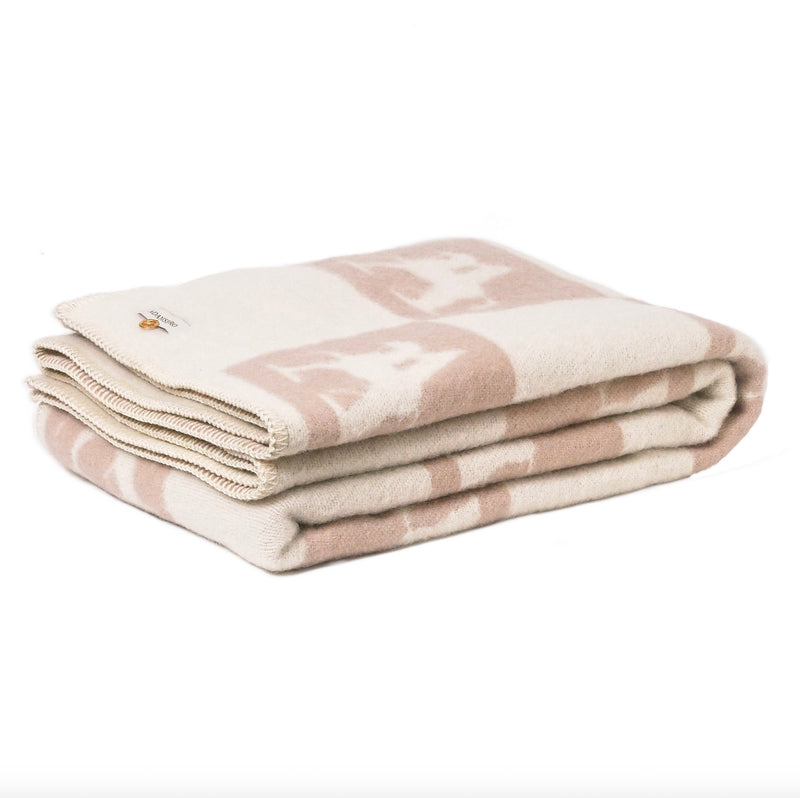 CHECK Throw – 100% New Zealand Lambswool linnen beige