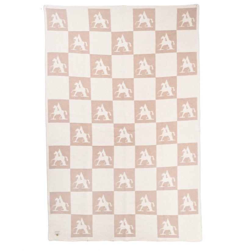 CHECK Throw – 100% New Zealand Lambswool linnen beige