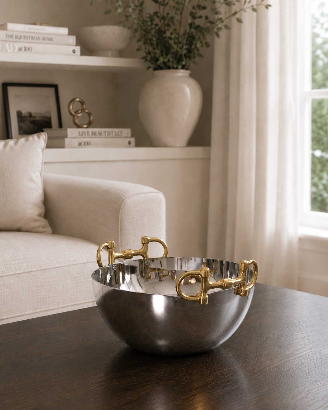 Snaffle Bit Serving Bowl Silver