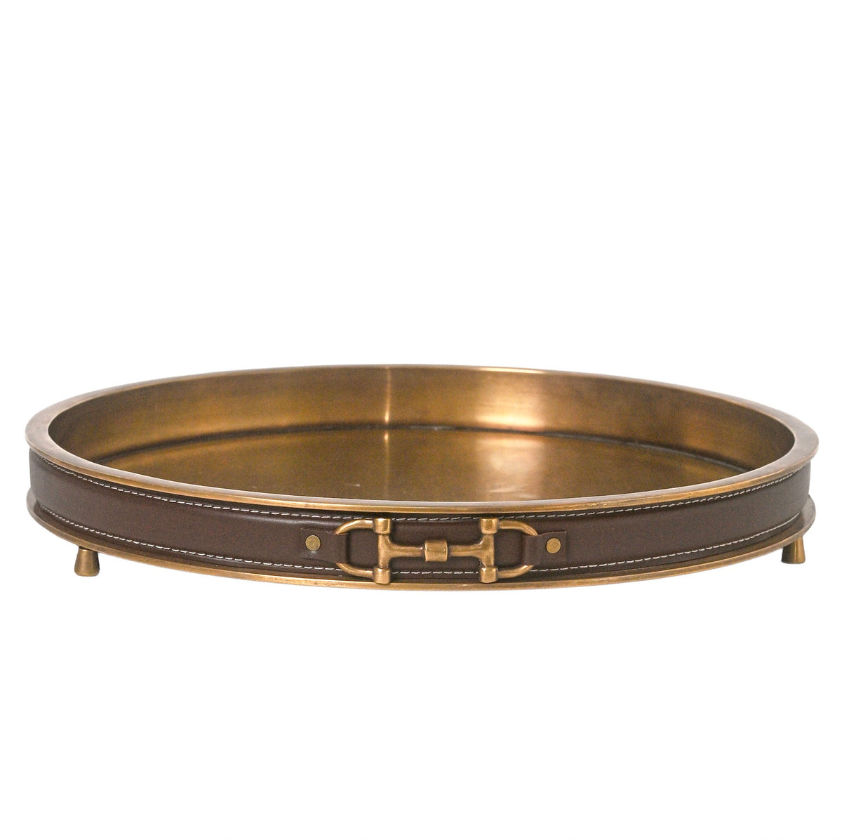 Handmade Leather & Antique Brass Tray