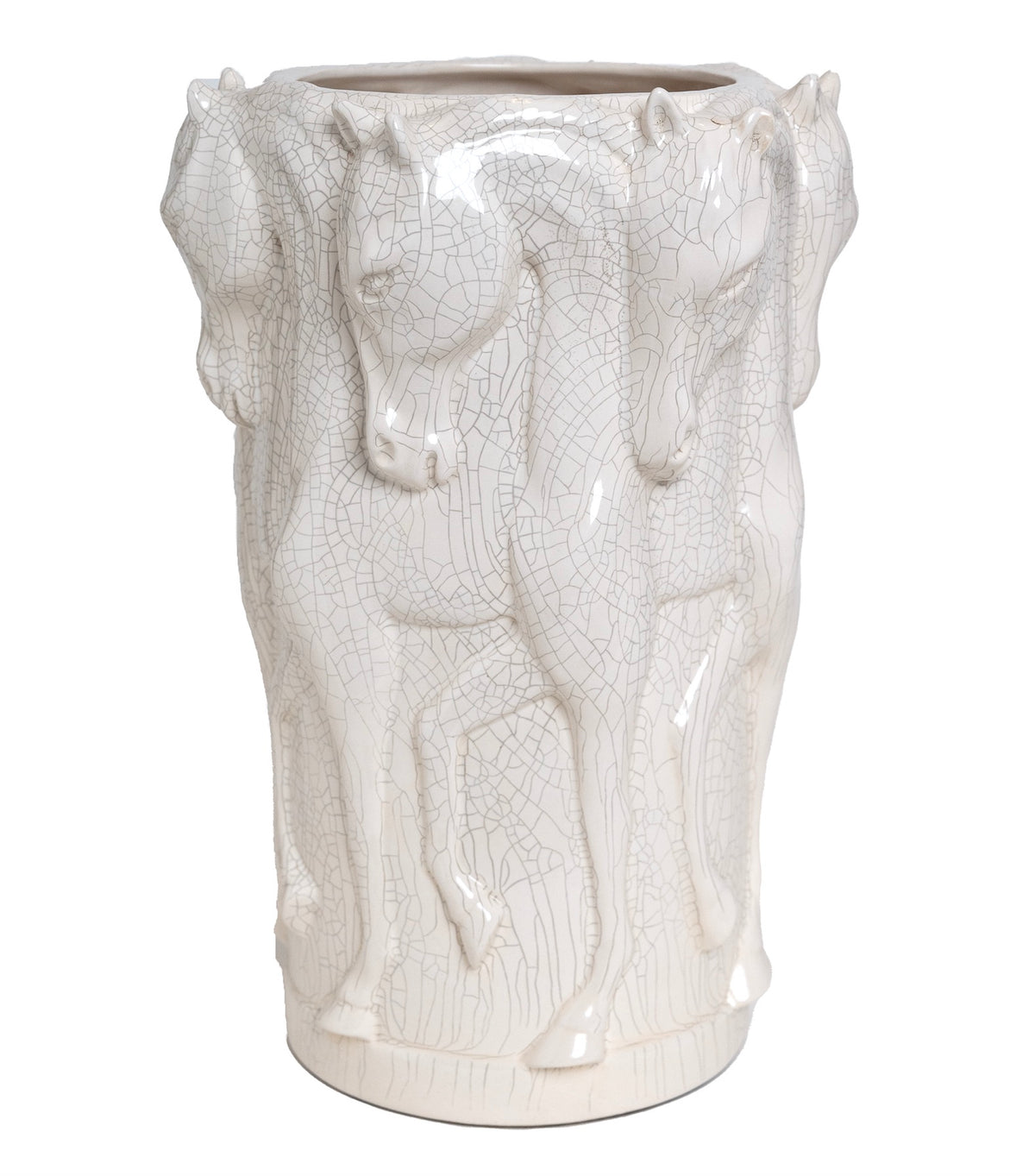 Masterpiece Tall Vase – Dancing Horses off-white