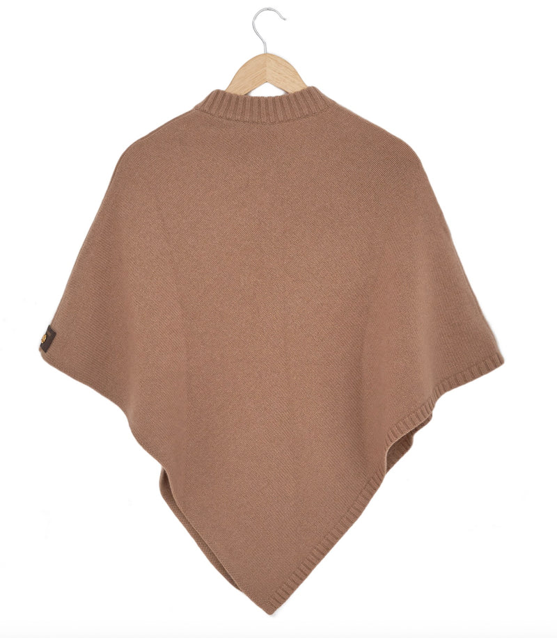ADAMSBRO SOLID CASHMERE PONCHO CAMEL