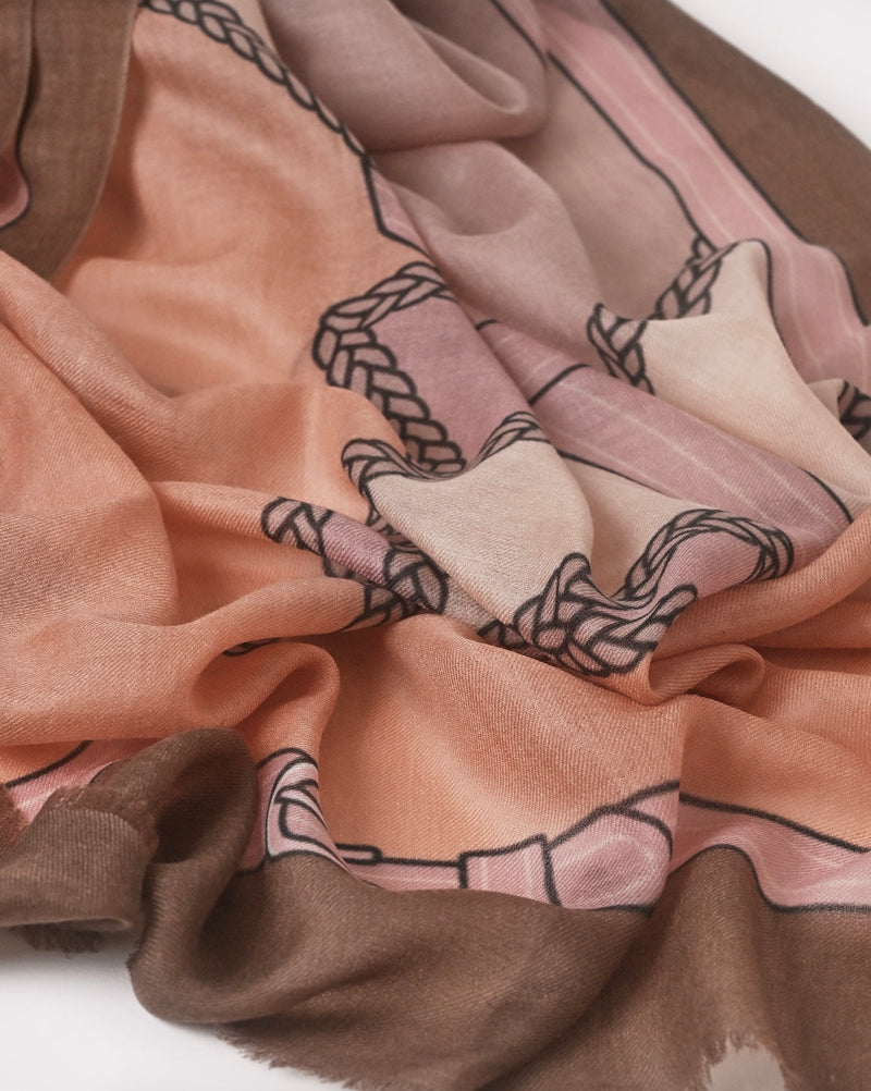 CASHMERE SCARF  HORSE PINK
