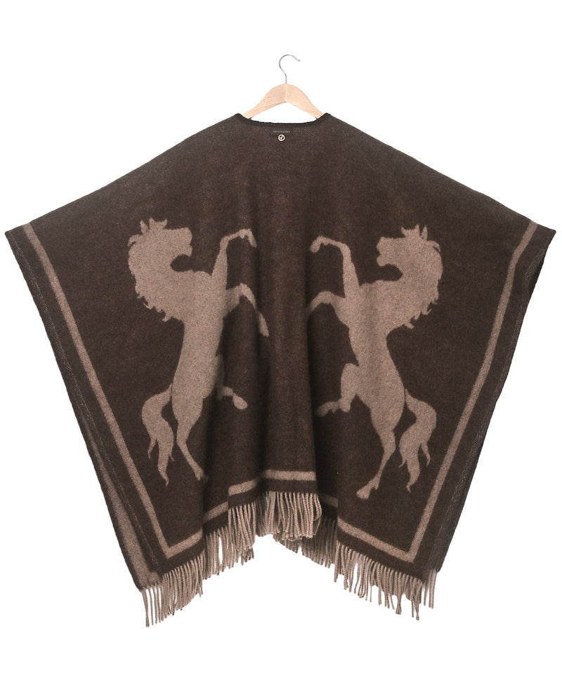 PONCHO HORSES LAMBS WOOL
