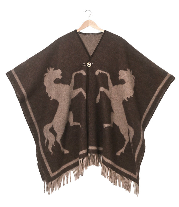 PONCHO HORSES LAMBS WOOL
