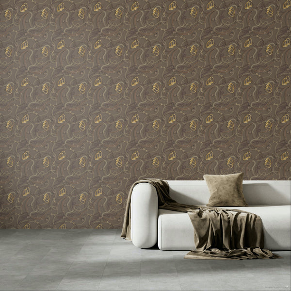17-09-006-40 WALLPAPER TRESSAGE MUD