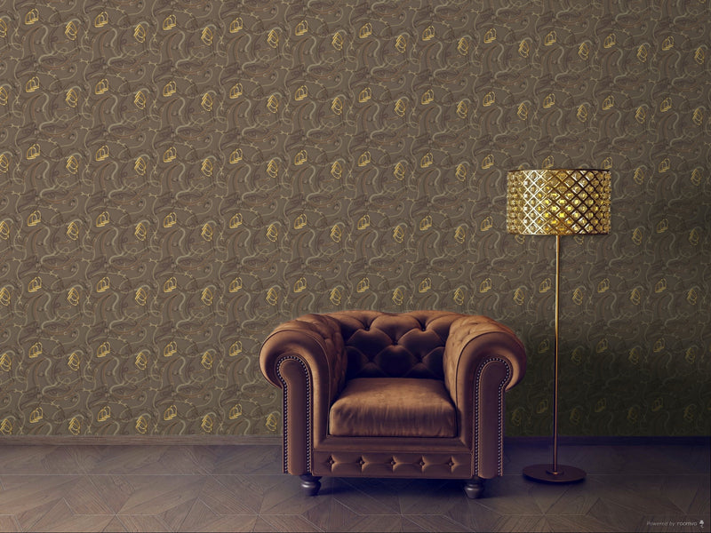 17-09-006-40 WALLPAPER TRESSAGE MUD