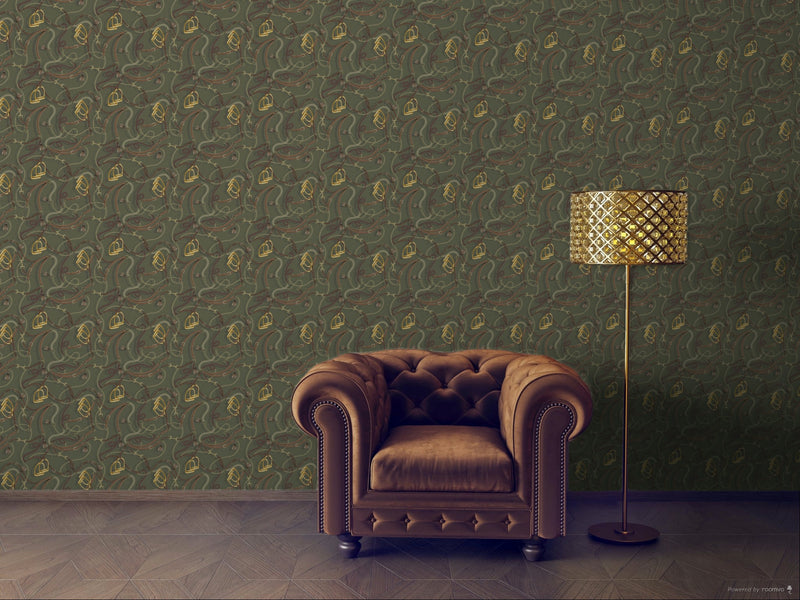 17-09-006-60 WALLPAPER TRESSAGE OLIVE