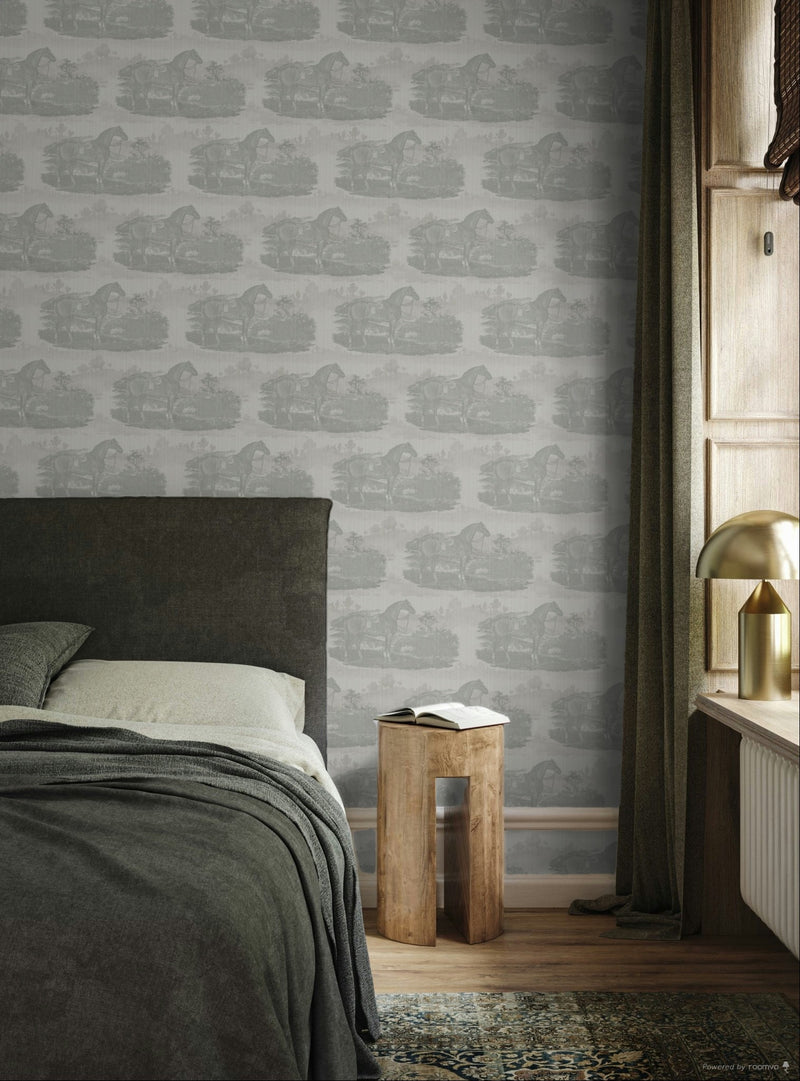 17-09-023-10 Wallpaper Horse Toile Dove
