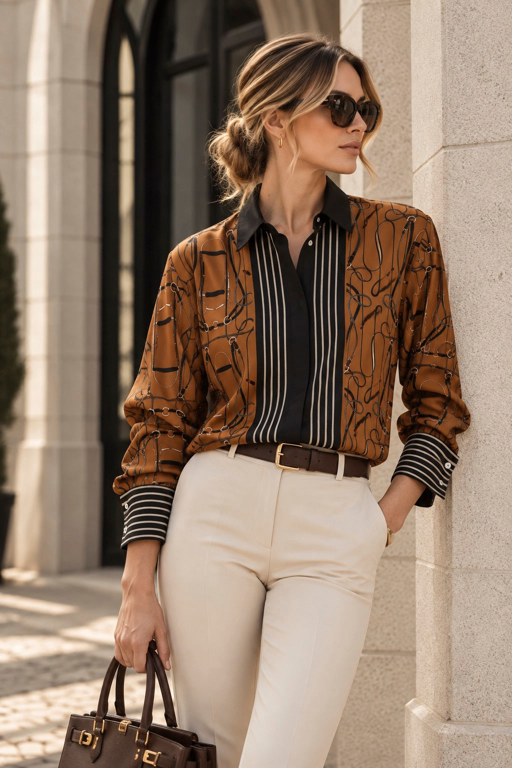 SATIN Shirt Heritage Stripe