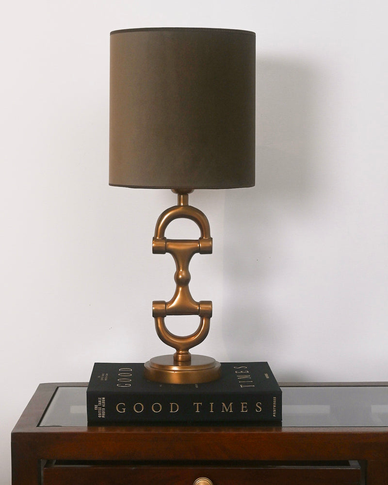 BIT Lamp stand Brass including Brown Shade.