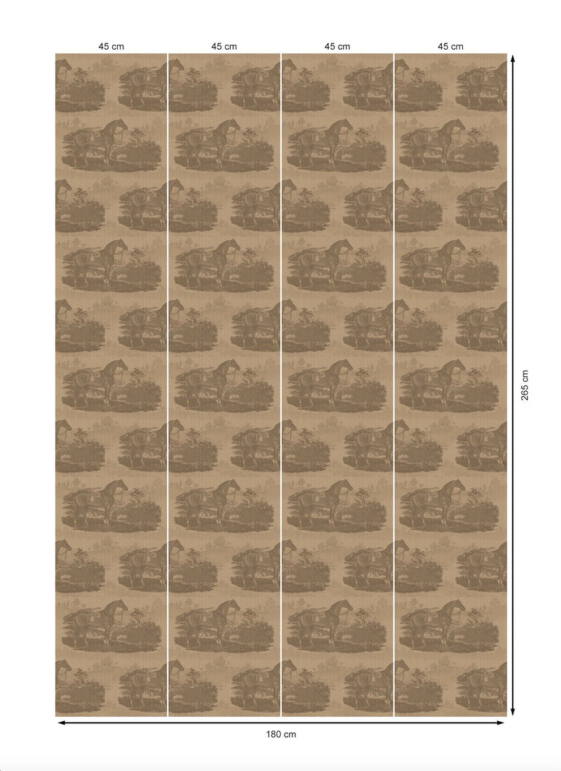 17-09-023-20/P Wallpaper  Sample Horse Toile Caramel