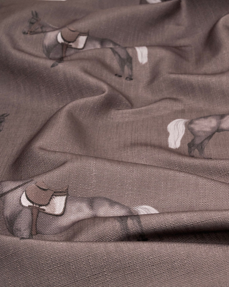 Fabric By meters Petit Horse Mud
