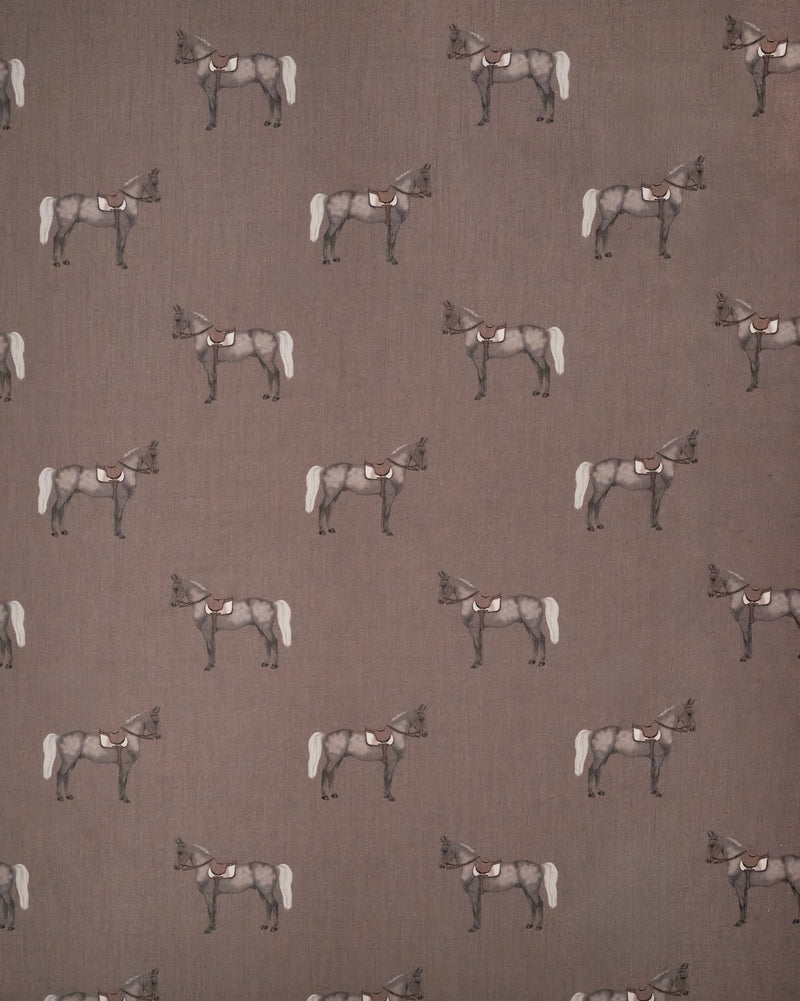 Fabric By meters Petit Horse Mud