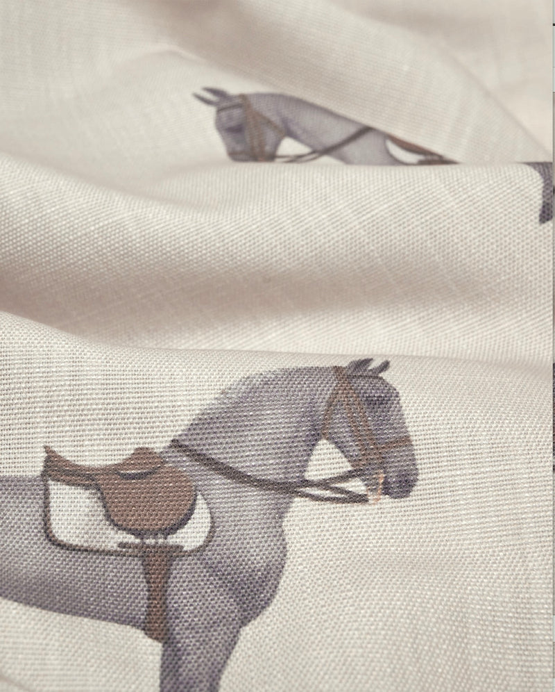 Fabric By meters Petit Horse Off-white